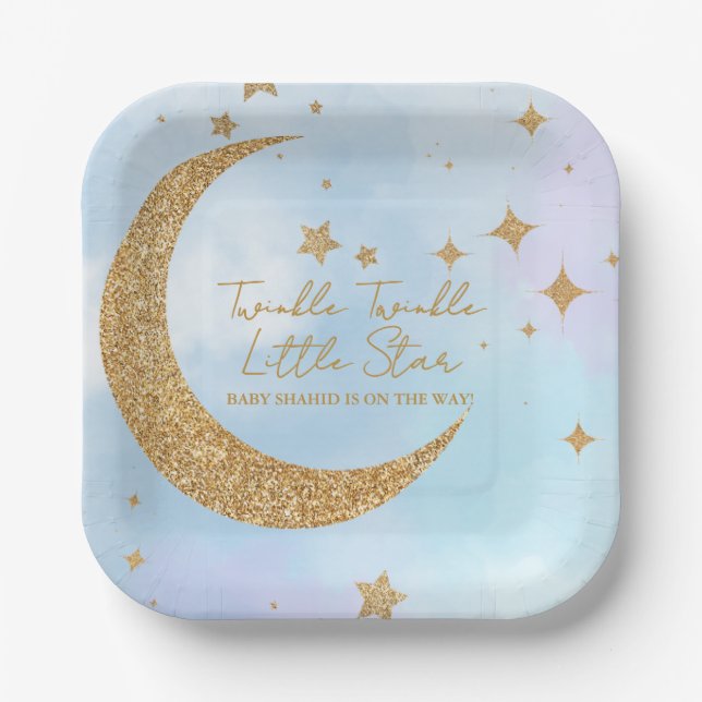 Assiettes En Carton Twinkle Twinkle Little Star Square Paper Plate (Recto)