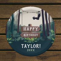 Tyrolienne forestière d'anniversaire en plein air