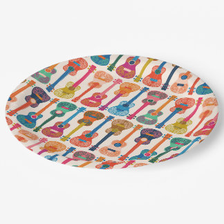 Assiettes En Carton ukulèle hawaïen