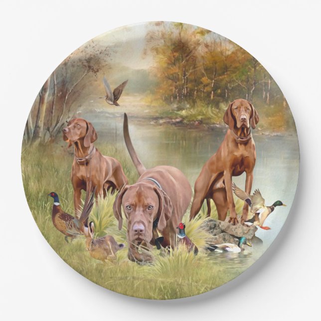 Assiettes En Carton Un aristocrate polyvalent dans la Vizsla hongroise (Devant)