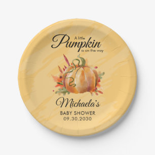 Assiettes En Carton Un Baby shower Automne Rustique Un Peu Citrouille