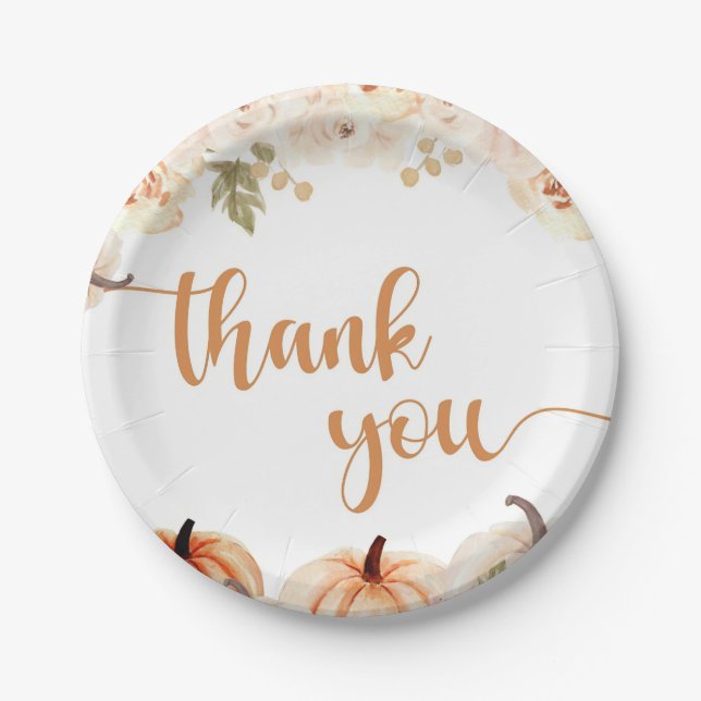 Assiettes En Carton Un Baby shower Automne Un Peu Citrouille (Devant)