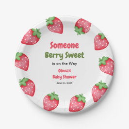 Assiettes En Carton Un Baby shower de fraise doux Berry