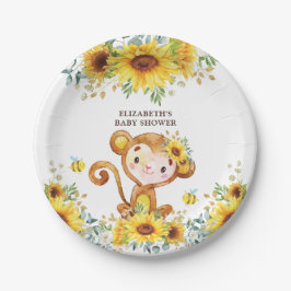 Assiettes En Carton Un Baby shower sauvage de tournesol de filles douc