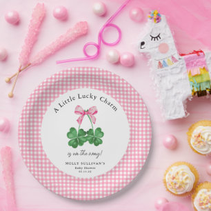 Assiettes En Carton Un Baby shower Shamrock Un Peu Chanceux