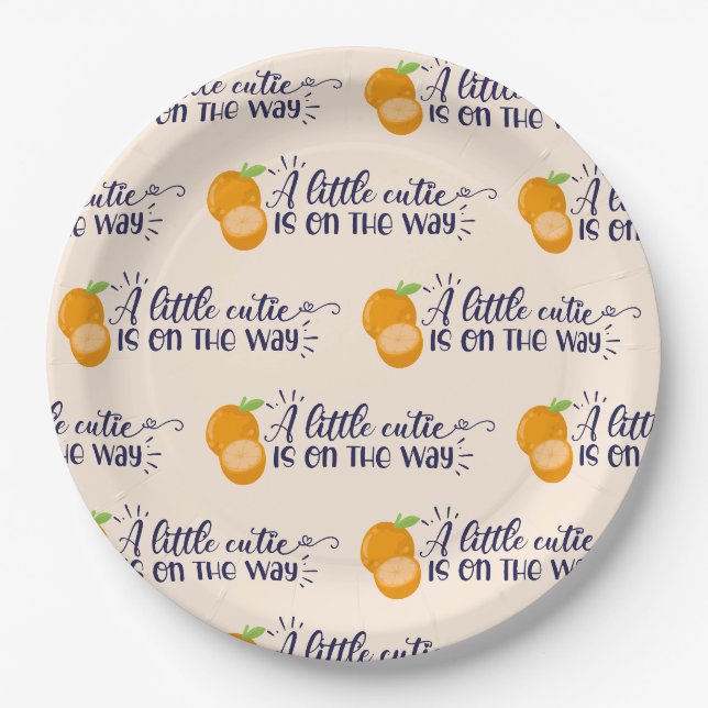 Assiettes En Carton Un Baby shower Un Peu Cutie (Devant)