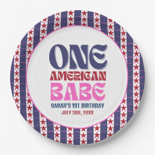 Assiettes En Carton Un bébé américain 4 juillet 1er anniversaire
