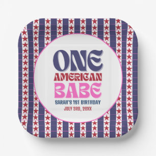Assiettes En Carton Un bébé américain 4 juillet 1er anniversaire