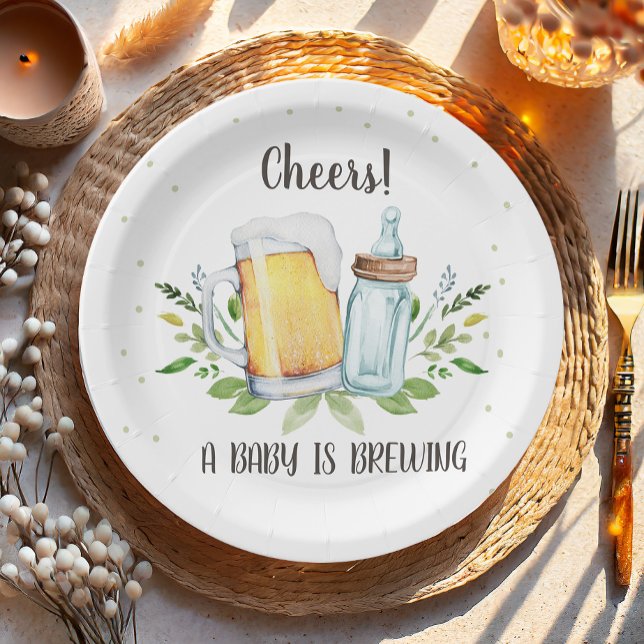 Assiettes En Carton Un bébé brasse de la verdure Cheers Coed Baby show (Créateur téléchargé)