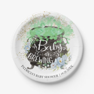 Assiettes En Carton Un bébé brasse le Baby shower de garçon d'Hallowee