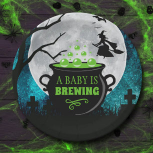 Assiettes En Carton Un bébé brasse un Baby shower d'Halloween