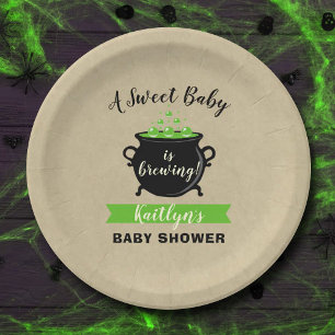Assiettes En Carton Un Bébé Doux Brasse Le Baby shower D'Halloween