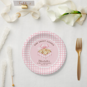 Assiettes En Carton Un biscuit intelligent Filles premier anniversaire