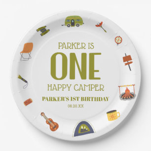 Assiettes En Carton Un Camping Happy Camper 1er Anniversaire Fête