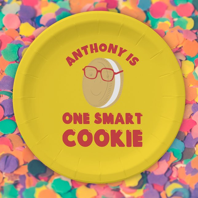 Assiettes En Carton Un Cookie Intelligent Parti de Graduation Personna (Créateur téléchargé)