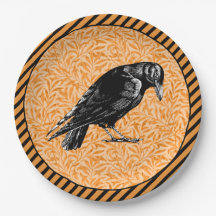 Un Corbeau ou Corbeau Halloween orange et noir