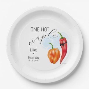 Assiettes En Carton Un couple chaud piment de mariage