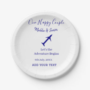 Assiettes En Carton Un couple heureux, l'aventure du mariage commence 