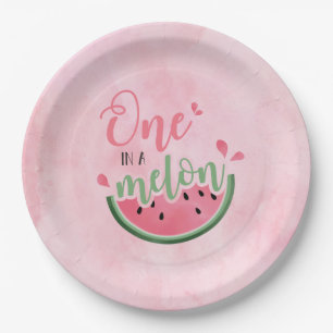 Assiettes En Carton Un dans une pastèque Melon Watermelon 1er annivers