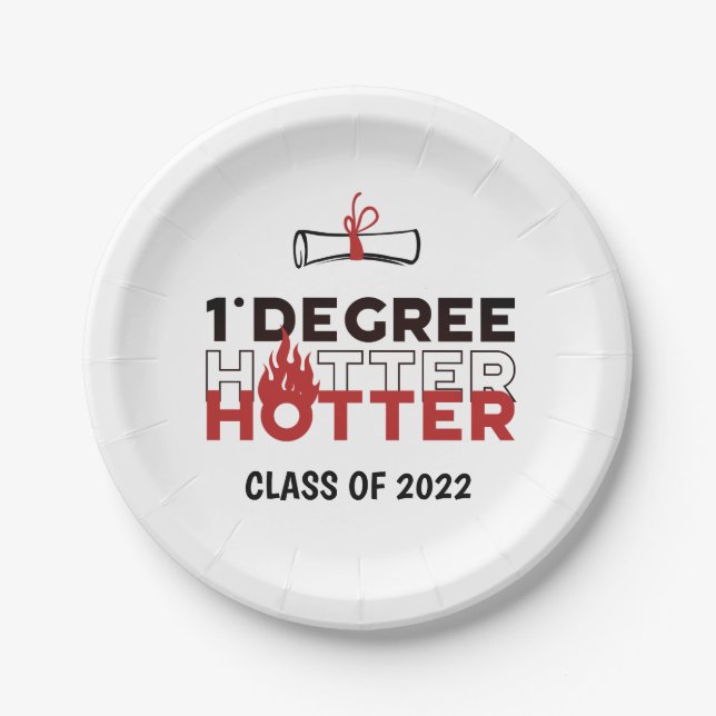 Assiettes En Carton Un Degré Hotter Funny Graduation (Devant)