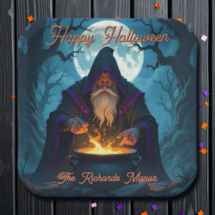 Assiettes En Carton Un démoniste brasse une fête d'Halloween