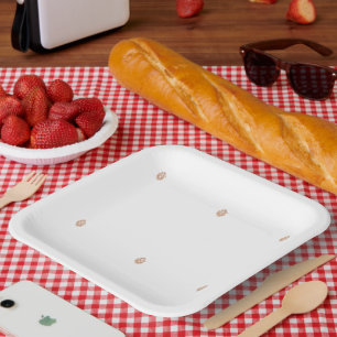 Assiettes En Carton Un design symétrique avec mot géométrique marron