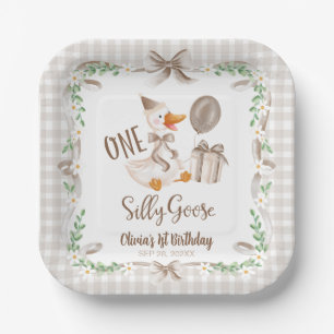 Assiettes En Carton Un Dindon Brun Silly Goose 1er Anniversaire
