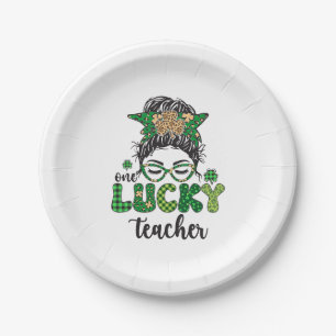 Assiettes En Carton Un enseignant chanceux - Saint Patrick's Day