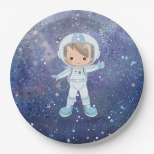 Assiettes En Carton Un garçon astronaute Espace extra-atmosphérique