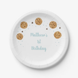 Assiettes En Carton Un gâteau doux premier anniversaire