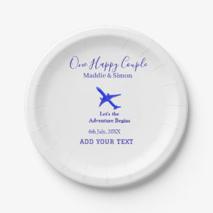Assiettes En Carton Un heureux Couple, l'aventure de mariage commence