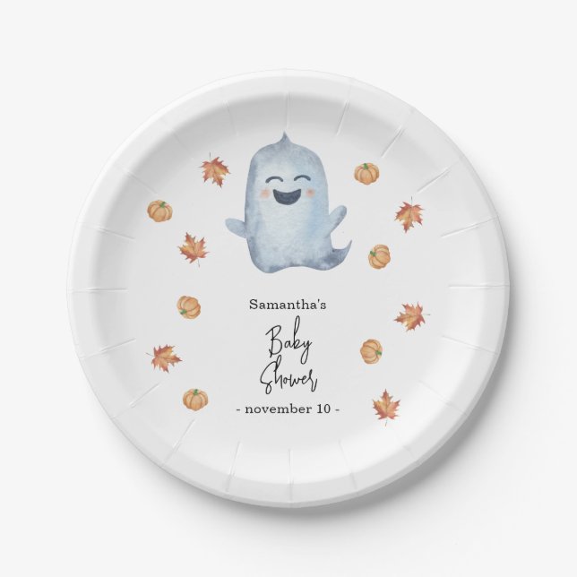 Assiettes En Carton Un joli fantôme - baby shower (Devant)