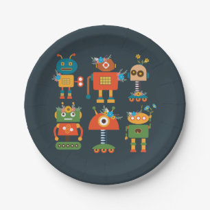 Assiettes En Carton Un joli robot pour enfants