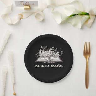Assiettes En Carton Un livre de plus avec des fleurs 