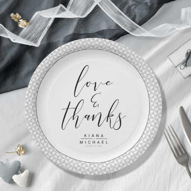 Assiettes En Carton Un Mariage minimaliste simple grâce à Black ID523 (Créateur téléchargé)