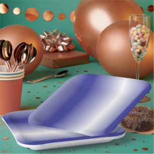 Assiettes En Carton Un motif géométrique bleu complexe avec symétrie
