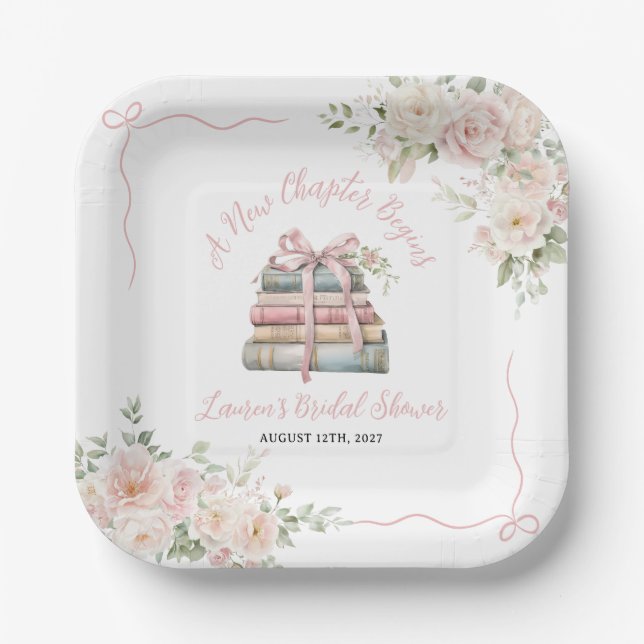 Assiettes En Carton Un nouveau chapitre commence Fête prénuptiale (Recto)
