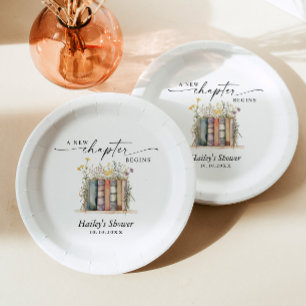 Assiettes En Carton Un nouveau chapitre commence, thème de livre pour 