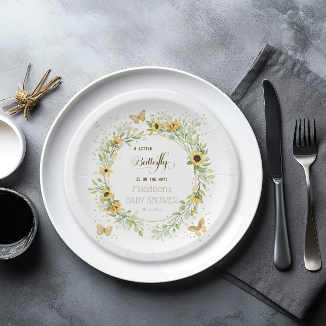 Assiettes En Carton Un Papillon Est Sur Le Chemin Des Papillons & Tour (Créateur téléchargé)