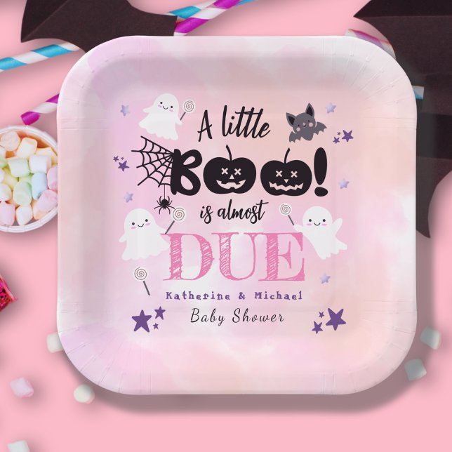 Assiettes En Carton Un Petit Baby shower Boo Halloween Ghosts mignon (Créateur téléchargé)