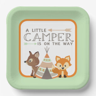 Assiettes En Carton Un petit Baby shower de camper Teepee
