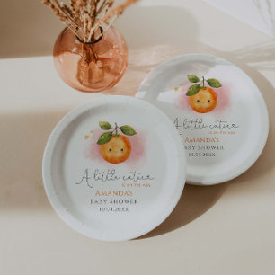 Assiettes En Carton Un petit Baby shower de clémentine orange Cutie