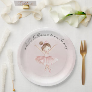 Assiettes En Carton Un petit Baby shower de fille d'aquarelle Ballerin