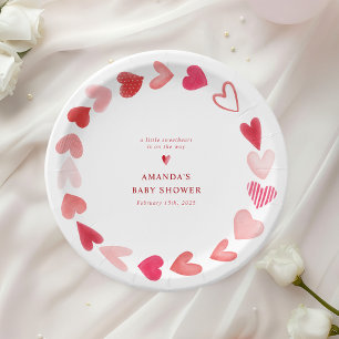 Assiettes En Carton Un petit Baby shower de Saint Valentin