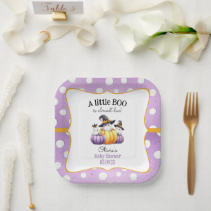 Assiettes En Carton Un petit Baby shower d'Halloween fantôme