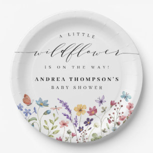 Assiettes En Carton Un petit Baby shower Fleur sauvage Floral Garden G