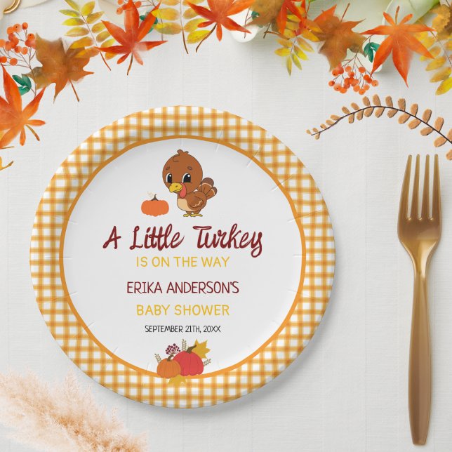 Assiettes En Carton Un Petit Baby shower Turc Tombe Thankgiving (Créateur téléchargé)
