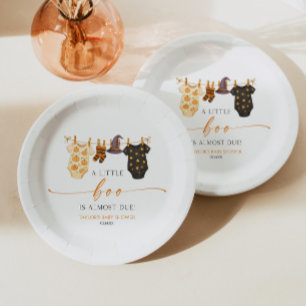 Assiettes En Carton Un petit Boo est presque là ! Baby Shower Hallowee