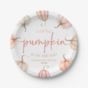 Assiettes En Carton Un Petit Citrouille Est En Route ! Baby shower