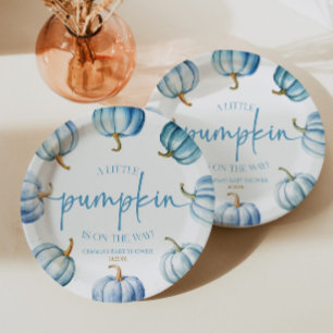 Assiettes En Carton Un petit citrouille est en route ! Baby Shower